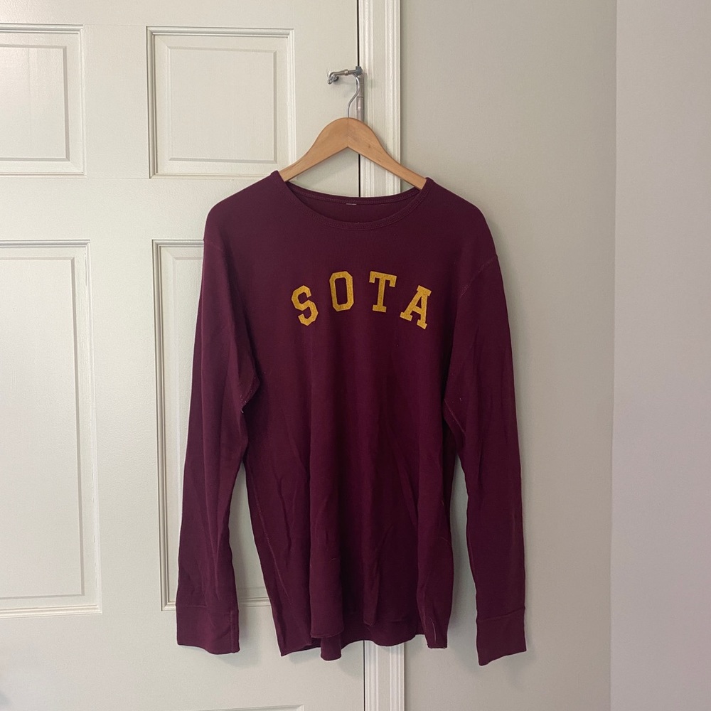 Sota Clothing Thermal Long Sleeve Tee, Maroon, XL